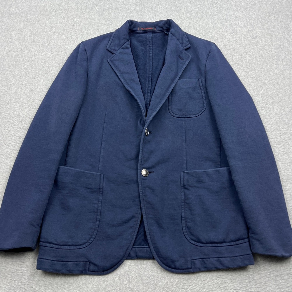THE GIGI Blazer Mens 48 Navy Blue Jersey Knit Unstructured Made in Italy Pier T1